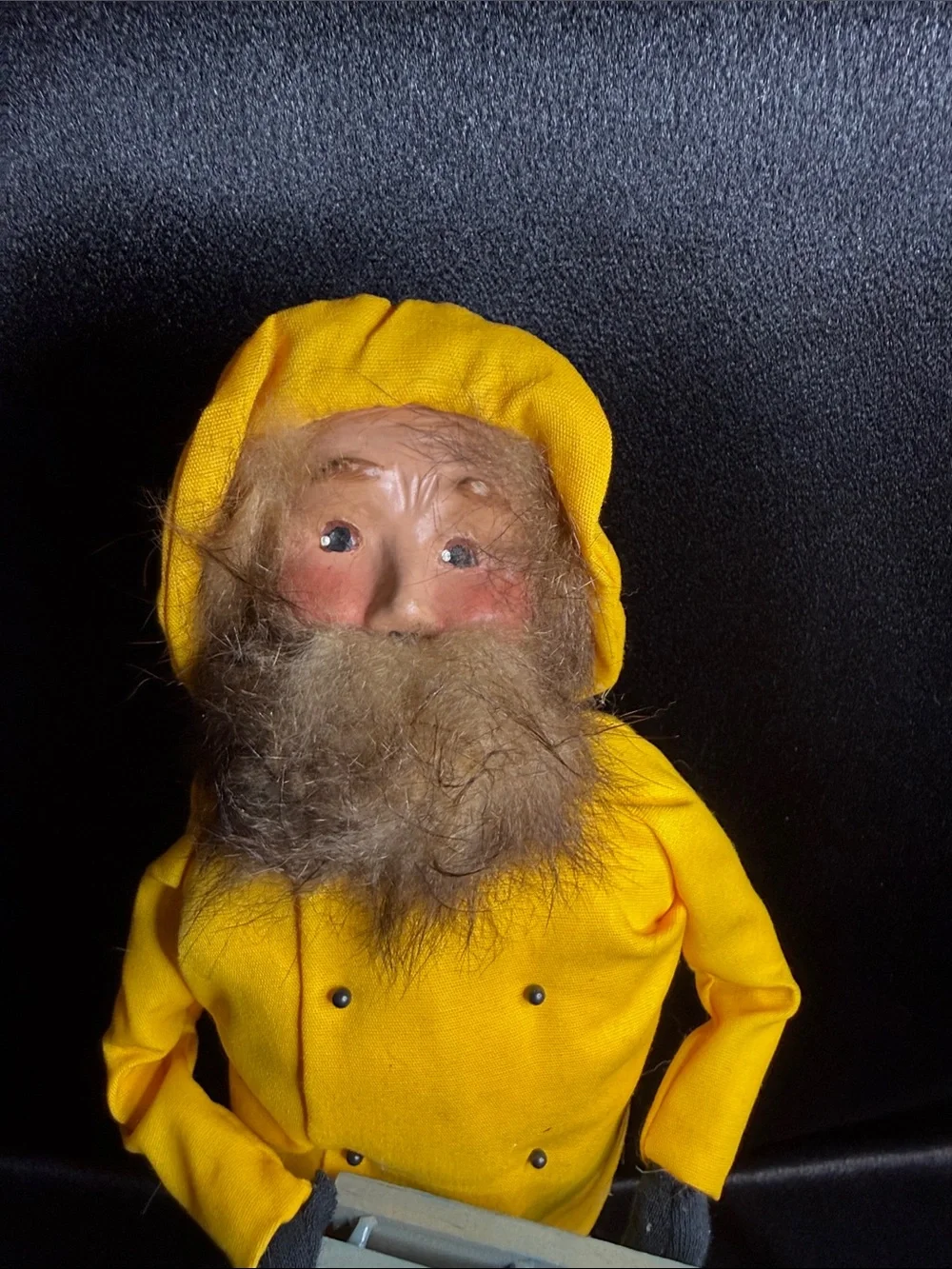 Yellow Fisherman Doll Decor with Crate - Pets Bird Accessory